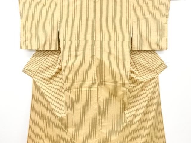JAPANESE KIMONO / ANTIQUE KIMONO / SILK / TSUMUGI / WOVEN STRIPE